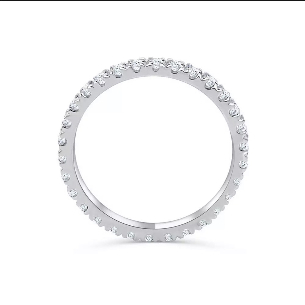 NEW❤️- CZ diamond eternity band+Diamond wedding band Gold+Silver+Rose Go…